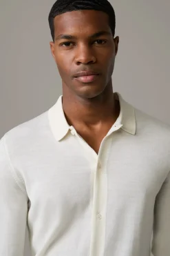 Strellson Strick-Schurwoll-Strickjacke Marek, creme