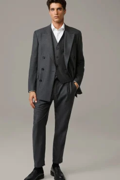 Strellson Westen|Sakkos-Schurwoll-Weste Giles, grau meliert