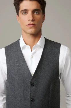 Strellson Westen|Sakkos-Schurwoll-Weste Giles, grau meliert