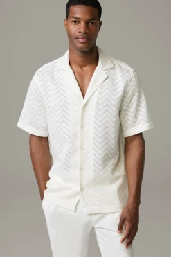 Strellson Strick|Hemden-Strick-Hemd Cliro, wei&szlig;