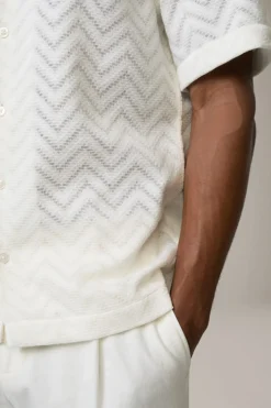 Strellson Strick|Hemden-Strick-Hemd Cliro, wei&szlig;