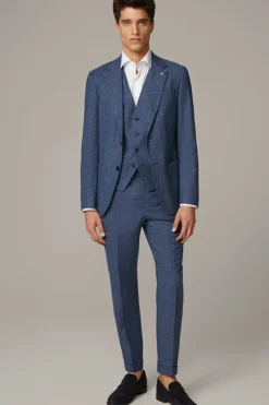 Strellson Westen|Sakkos-Weste Gyl, blau meliert