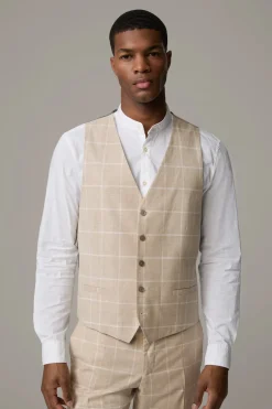 Strellson Westen|Sakkos-Weste Ves, beige kariert