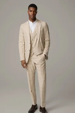 Strellson Westen|Sakkos-Weste Ves, beige kariert