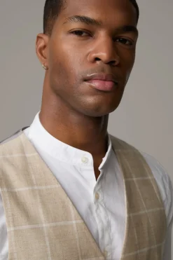 Strellson Westen|Sakkos-Weste Ves, beige kariert