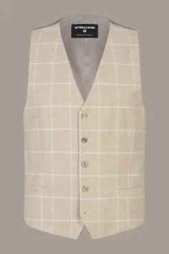 Strellson Westen|Sakkos-Weste Ves, beige kariert