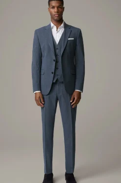 Strellson Westen|Sakkos-Weste Ves, blau strukturiert