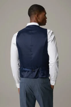 Strellson Westen|Sakkos-Weste Ves, blau strukturiert