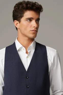 Strellson Sakkos-Weste Ves, dunkelblau meliert